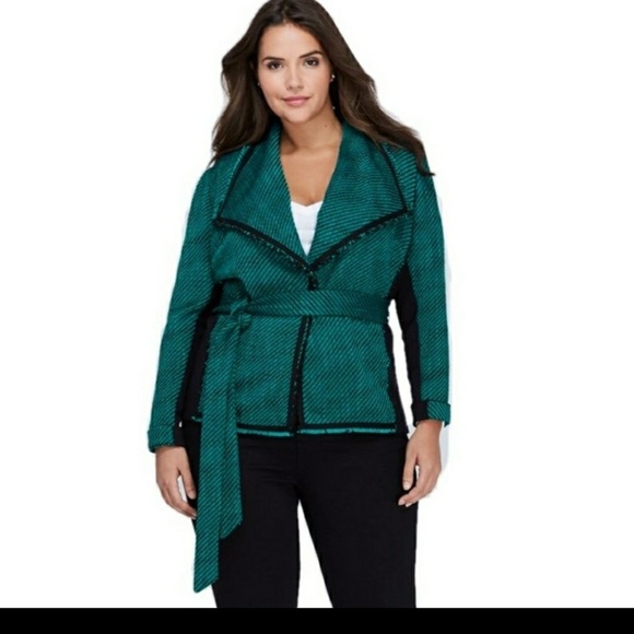 Lane Bryant Jackets & Blazers - Lane Bryant green/black jacket size 18